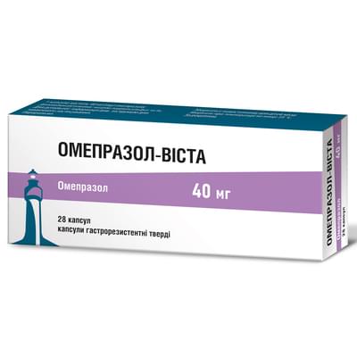 Омепразол-Віста капсули по 40 мг №28 (2 блістери х 14 таблеток)