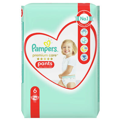 Підгузки-трусики Pampers Premium Care Pants розмір 6, 15+ кг, 18 шт.