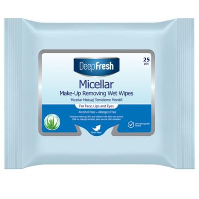 Серветки вологі Deep Fresh з міцеляркою для зняття макіяжу 25 шт.