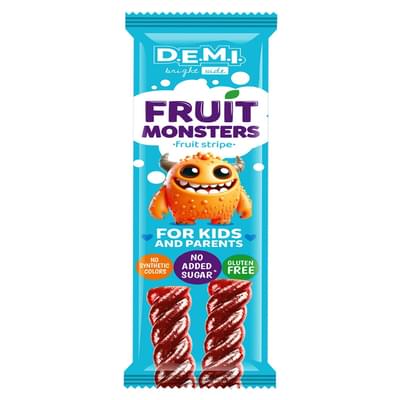 Пастила фруктова D.E.M.I. Fruit Monsters із соком малини 15 г