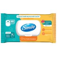 Купити Папір туалетний вологий Smile для дітей та підлітків 40 шт. Папір туалетний вологий Smile для дітей та підлітків 40 шт.