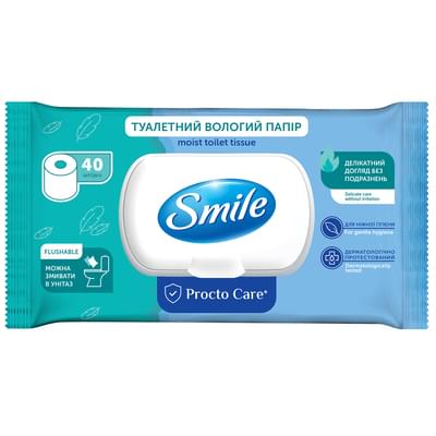 Бумага туалетная влажная Smile Procto Carе 40 шт.