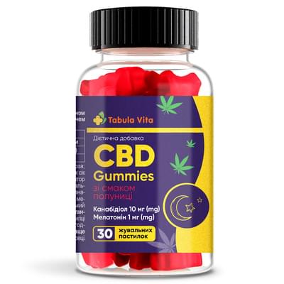 Желейка CBD Tabula Vita мелатонин со вкусом клубники пастилки жев. №30 (флакон)