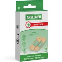 Пластир бактерицидний Angelmed на еластичній тканинній основі з алое вера 25 мм х 72 мм 10 шт.