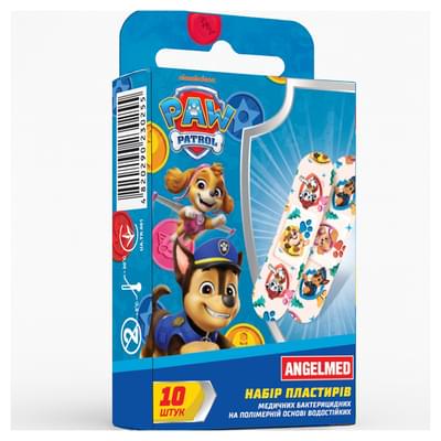 Пластырь бактерицидный детский Angelmed водостойкий на полимерной основе 19 мм х 72 мм 10 шт.