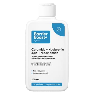 Тонер для обличчя Sane BarrierBoost+ для відновлення захисного бар'єру шкіри 250 мл