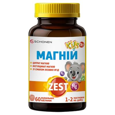Витамины Zest Kids Магний д/дет. со вкусом лесных ягод пастилки жев. №60 (флакон)