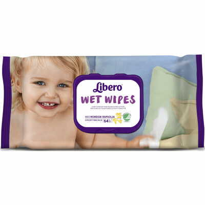 Салфетки влажные детские Libero Wet Wipes 64 шт.