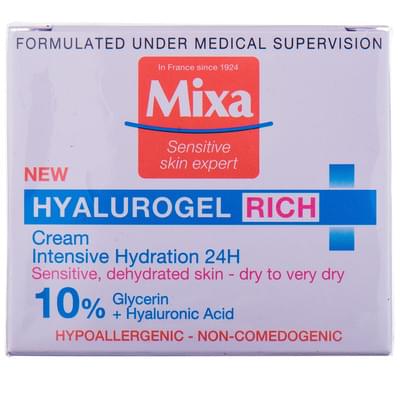 Крем-гель для лица Mixa интенсивный увлажняющий Hyalurogel Rich для сухой, очень сухой, обезвоженной, чувствительной кожи 50 мл