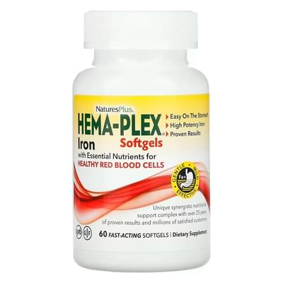 Nature's Plus Hema-Plex швидкодіючі гелеві капсули №60