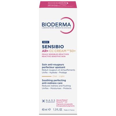 Крем для обличчя Bioderma Sensibio AR+ CC SPF 50+ для чутливої шкіри тон світлий 40 мл