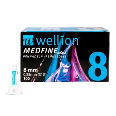 Голки для шприц-ручки Wellion Medfine plus універсальні розмір 31G (0,25 мм x 8 мм) 100 шт.