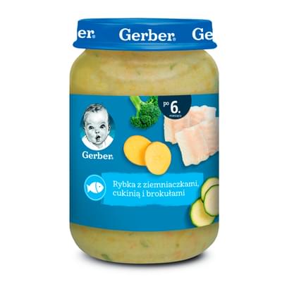 Пюре рибно-овочеве Gerber Риба з картоплею, цукіні та броколі з 6-ти місяців 190 г