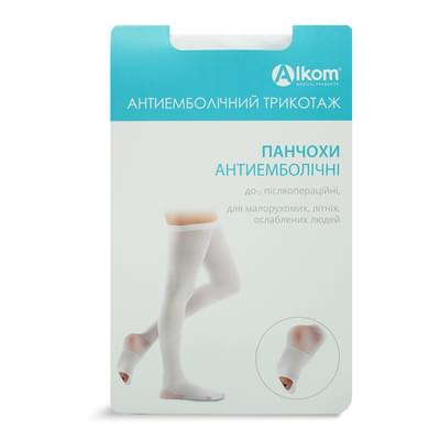 Панчохи антиемболічні Торговий Дім Алком модель 6034 Hospital 1 клас компресії колір білий розмір 2