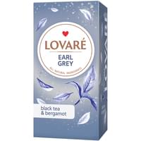 Чай чорний LOVARE (Ловаре) Earl Grey з ароматом бергамоту в фільтр-пакетах по 2 г 24 шт