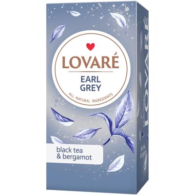 Чай черный LOVARE (Ловаре) Earl Grey с ароматом бергамота в фильтр-пакетах по 2 г 24 шт