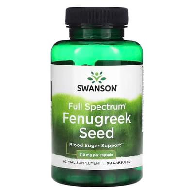 Swanson Пажитник семена Fenugreek Seed капсулы по 610 мг №90
