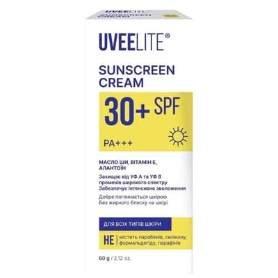 Крем для лица и тела UVEELITE (Увелайт) УФ-Лайт SPF 30+ солнцезащитный 60 г
