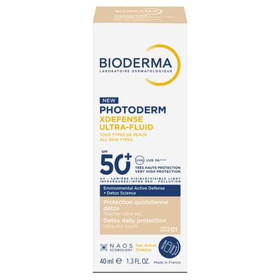Ультрафлюид для лица солнцезащитный Bioderma Фотодерм XDefense SPF 50+ тон 01 для всех типов кожи 40 мл