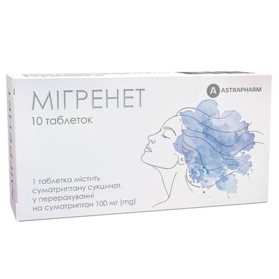 Мигренет таблетки по 100 мг №10 (блистер)