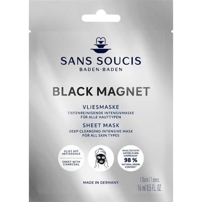 Маска для лица Sans Soucis Black Magnet тканевая очищающая 16 мл