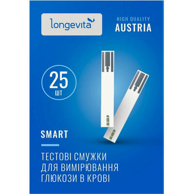 Тест-полоски для глюкометра Longevita Smart 25 шт.