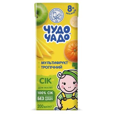 Сік дитячий Чудо-Чадо Тропічний мультифруктовий без цукру з 8-ми місяців 200 мл