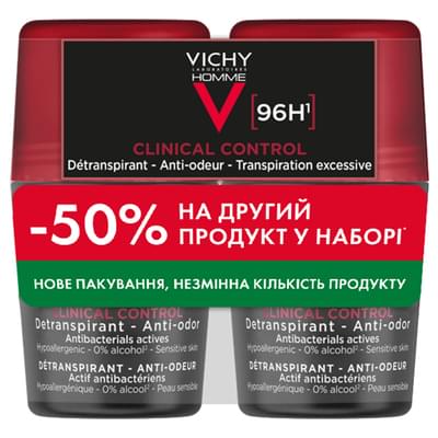 Набор Vichy Clinical Control дезодорант для мужчин 96 часов защиты 50 мл 2 шт.