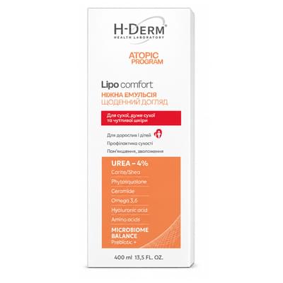 Емульсія для обличчя та тіла H-Derm Health Derm Laboratory Lipo Comfort ніжна із серії Atopic Program 400 мл