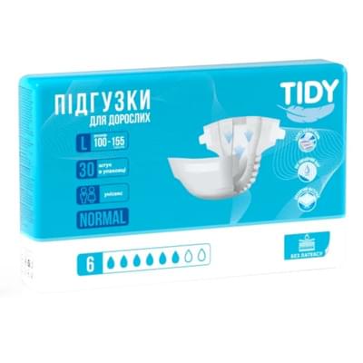 Подгузники для взрослых Tidy Normal размер L (100-155 см) 30 шт.