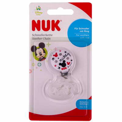 Клипса для пустышки Nuk Disney Mickey с цепочкой