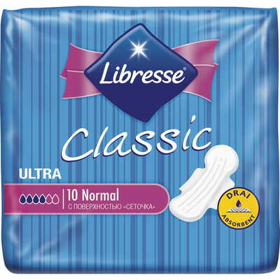 Прокладки гігієнічні Libresse Classic Ultra Normal Drai 10 шт.