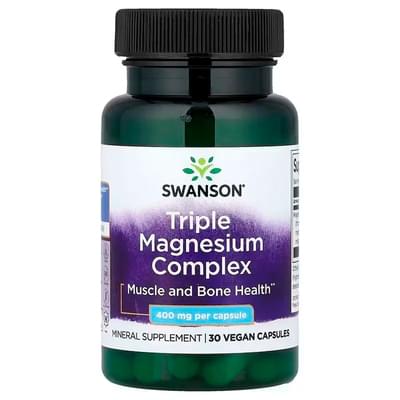 Swanson Магній потрійний комплекс Triple Magnesium Complex капсули 400 мг №30