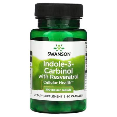 Swanson Индол-3-карбинол с ресвератролом Indole-3-Carbinol with Resveratrol капсулы по 200 мг №60