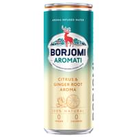 Вода минеральная Боржоми Аромати безалкогольный напиток с ароматом цитрусовых и корня имбиря банка 330 мл