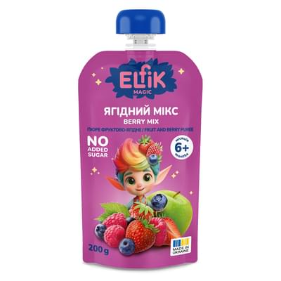Пюре фруктово-ягідне дитяче Elfik Magic Ягідний мікс 200 г