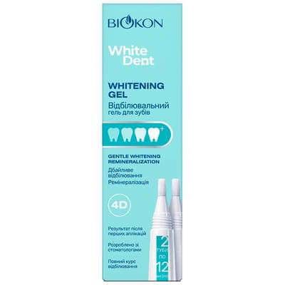 Гель для зубов White Dent Whitening Gel отбеливающий в тубах по 12 мл 2 шт.