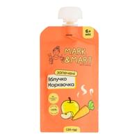 Пюре фруктове Mark&Mart Запечене яблучко і морквина без цукру гомогенізоване стерильне 120 г