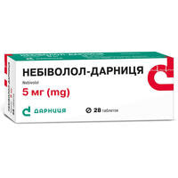 Небиволол-Дарница таблетки по 5 мг №28 (2 блистера х 14 таблеток)