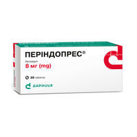 Периндопрес таблетки по 8 мг №30 (3 блистера х 10 таблеток)