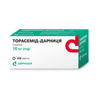 Торасемид-Дарница таблетки по 10 мг №100 (10 блистеров х 10 таблеток)
