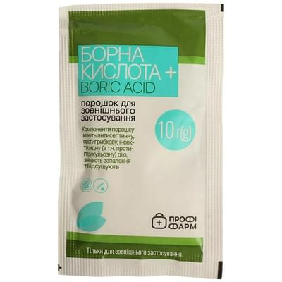 Борна кислота плюс Профі Фарм порошок д/зовн. заст. по 10 г (пакет)