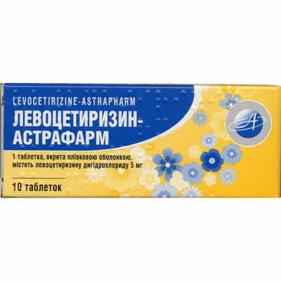 Левоцетиризин-Астрафарм таблетки по 5 мг №10 (блістер)