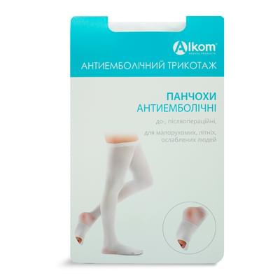 Панчохи антиемболічні Алком 6034 Hospital I клас компресії розмір 1 білі