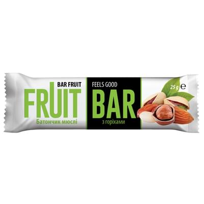 Батончик-мюсли Fruit Bar с орехами 25 г