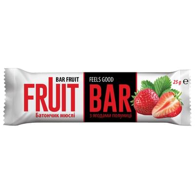 Батончик-мюслі Fruit Bar з ягодами полуниці 25 г