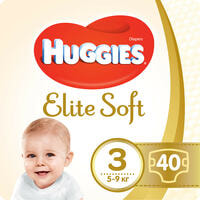 Підгузки Huggies Elite Soft розмір 3, 5-9 кг, 40 шт.