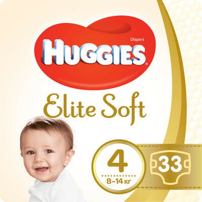 Підгузки Huggies Elite Soft розмір 4, 8-14 кг, 33 шт.