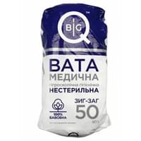 Вата медична BigQ нестерильна гігроскопічна зиг-заг 50 г