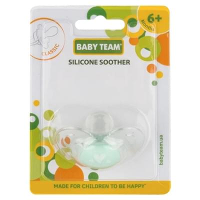 Пустушка силіконова Baby Team 3104 класична з 6-ти місяців